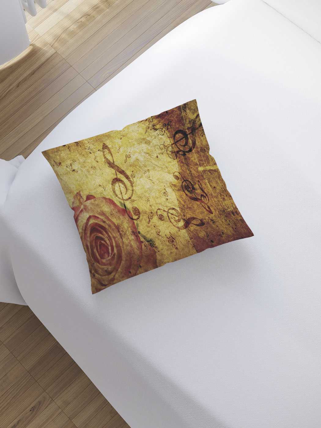 

Наволочка декоративная JoyArty "Цветочная композиция с нотами" на молнии, 45x45 см, Фиолетовый