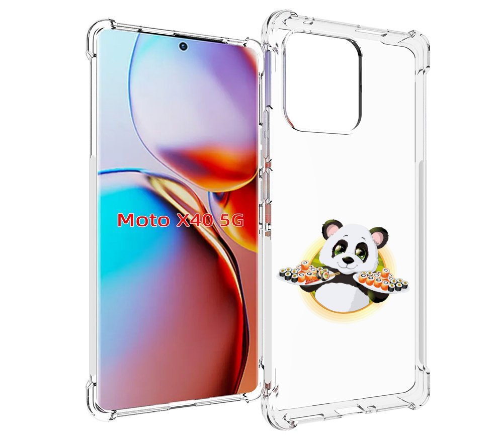 

Чехол MyPads панда-с-суши для Motorola Moto X40, Прозрачный, Tocco