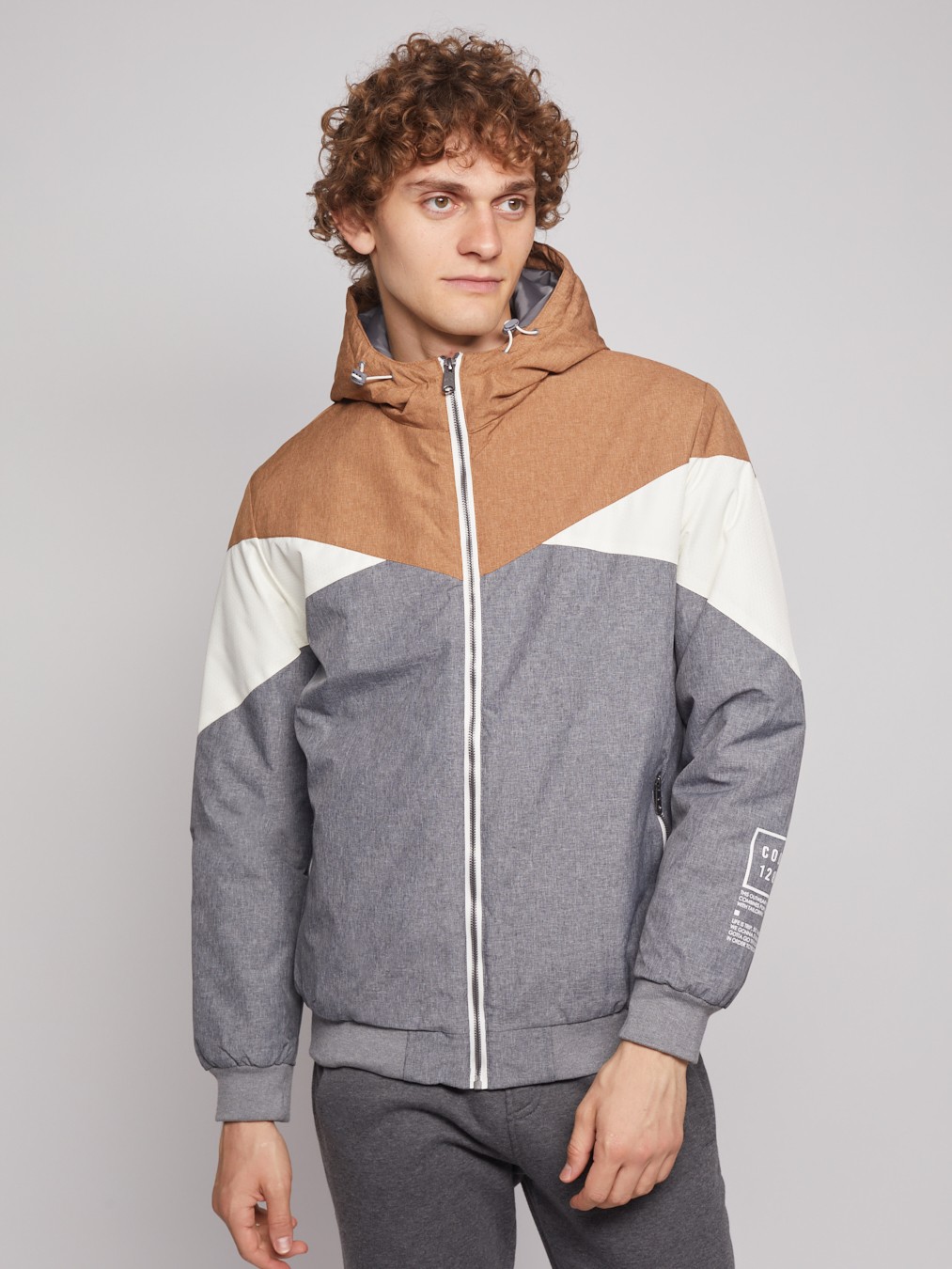 

Куртка мужская Zolla 01234510L214 серая 2XL, 01234510L214
