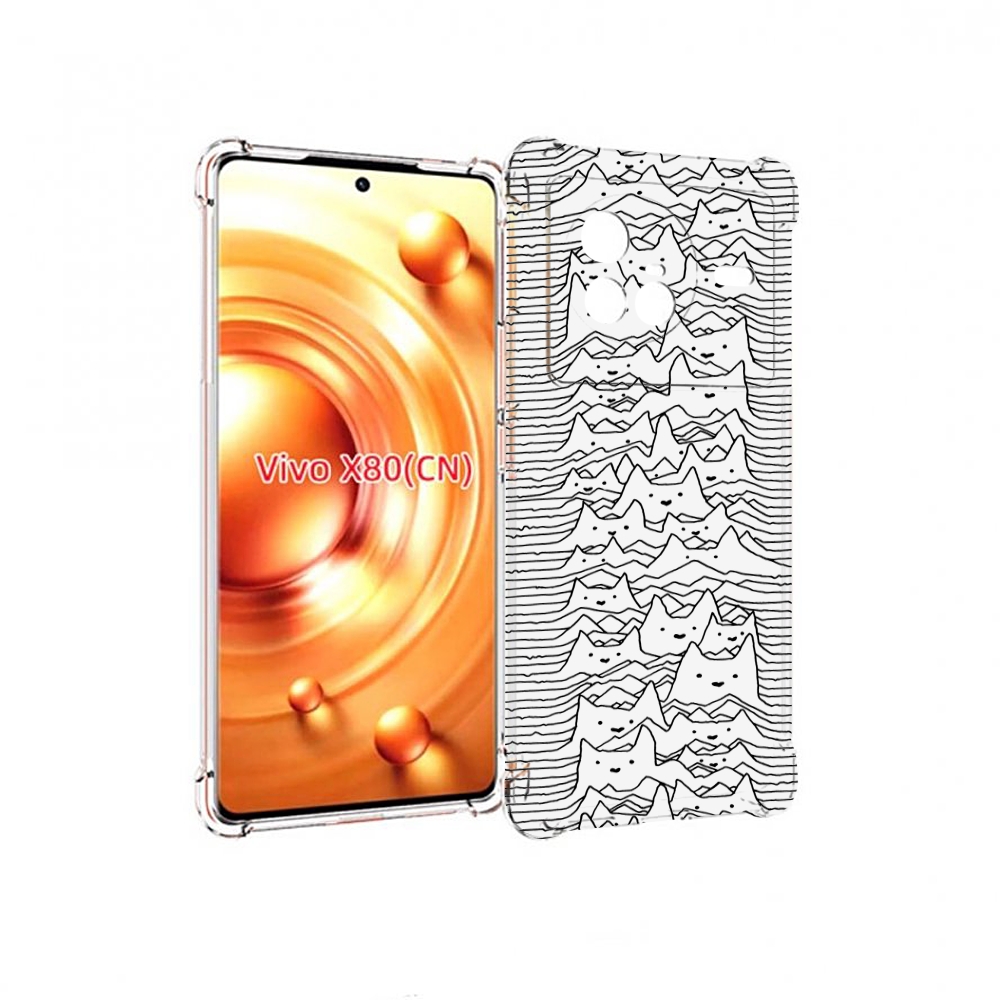 

Чехол Mypads Черно Белые Коты 3D Для Vivo X80, Прозрачный, Tocco