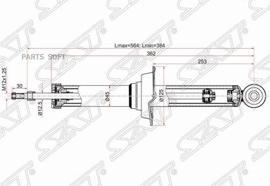 

SAT ST-48530-29246 Стойка задняя TOYOTA MARK/CRESTA/CHASER/CROWN/MAJESTA 92-01 LH=RH 1шт