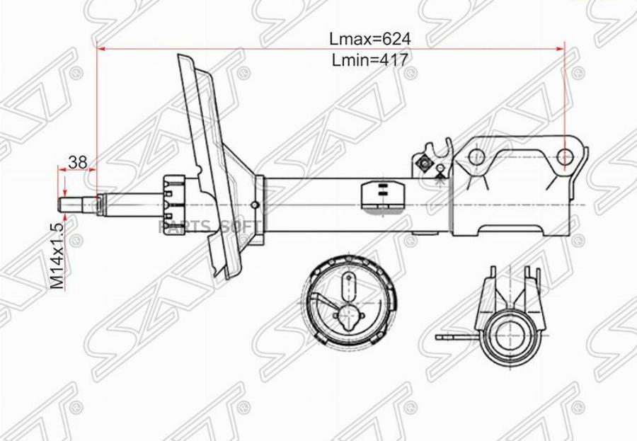 

Стойка Задняя 2wd Toyota Harrier 03-/Kluger 01- Rh (правый) Sat арт. ST-48530-49275
