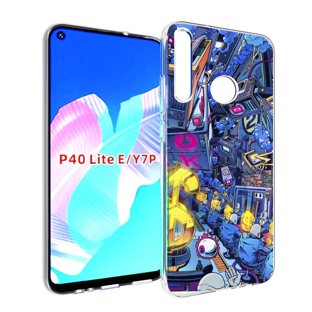 Чехол бампер MyPads футуристичная картинка для Huawei P40 Lite E