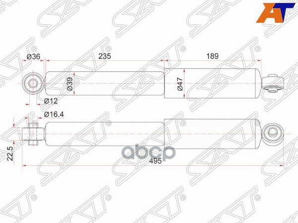 

SAT Амортизатор задний TOYOTA LITE/TOWNACE(грузопассажирский) 2WD 96-01 LH=RH