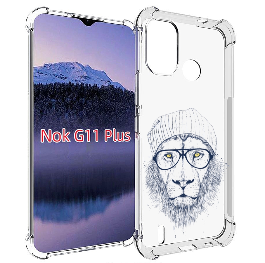 

Чехол MyPads хиппи лев для Nokia G11 Plus, Прозрачный, Tocco