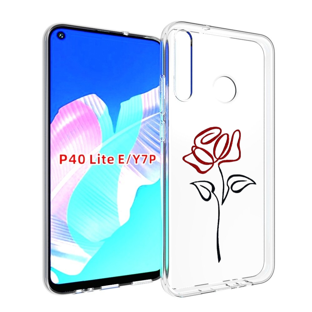 

Чехол бампер MyPads цветок в одну линию для Huawei P40 Lite E, Прозрачный, Tocco