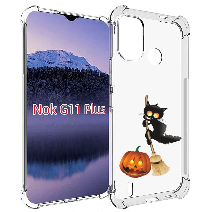 

Чехол MyPads хэлуинский котик для Nokia G11 Plus, Прозрачный, Tocco