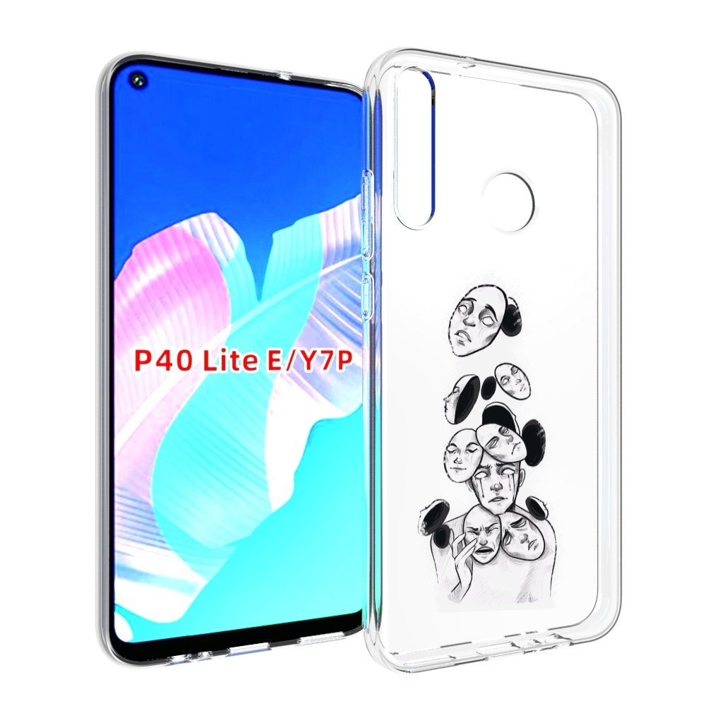 

Чехол бампер MyPads человек с разными масками для Huawei P40 Lit, Прозрачный, Tocco