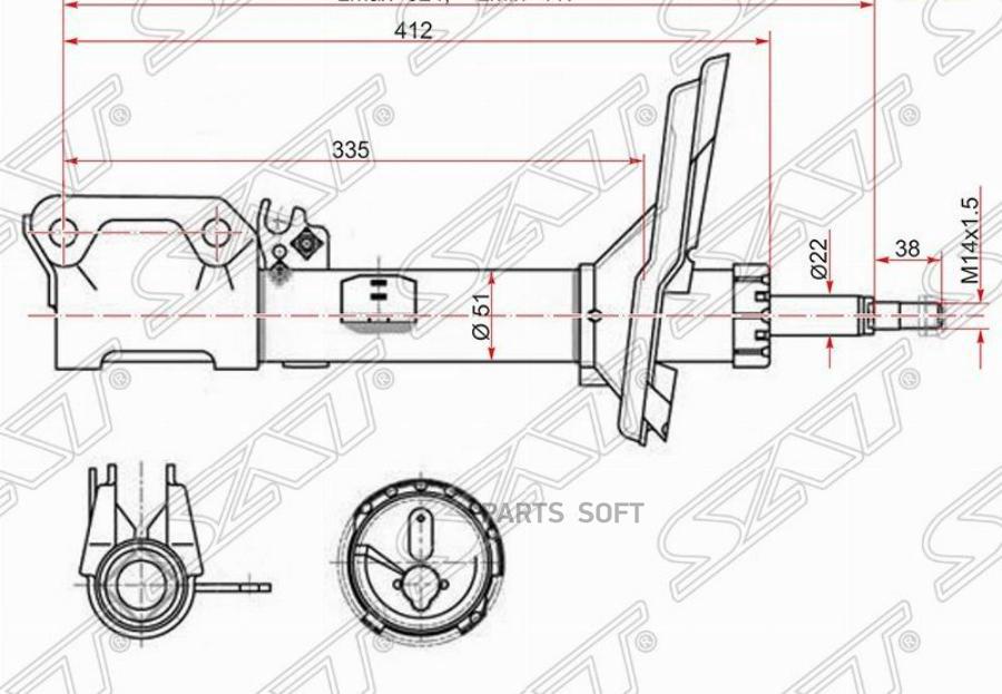 

Стойка Задняя 2wd Toyota Harrier 03-/Kluger 01- Lh (левый) Sat арт. ST-48540-49165