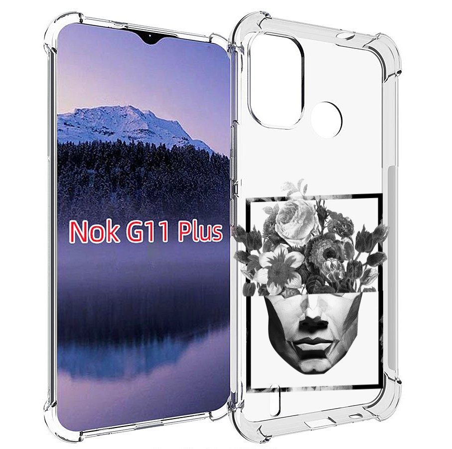 

Чехол MyPads черно белая ваза в абстракции для Nokia G11 Plus, Прозрачный, Tocco