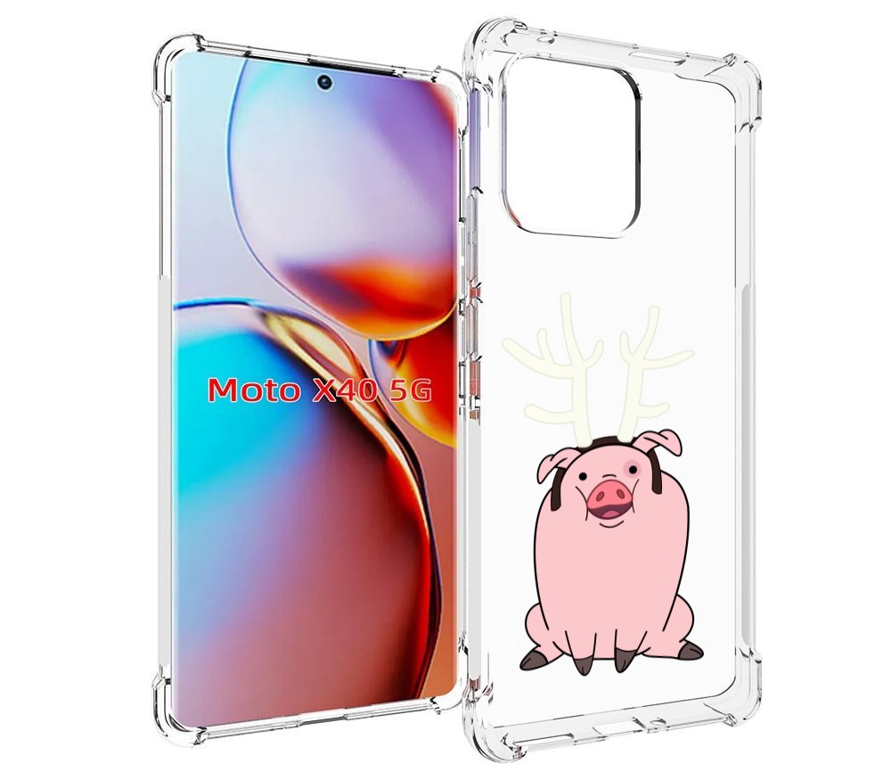 

Чехол MyPads поросенок-с-рогами для Motorola Moto X40, Прозрачный, Tocco