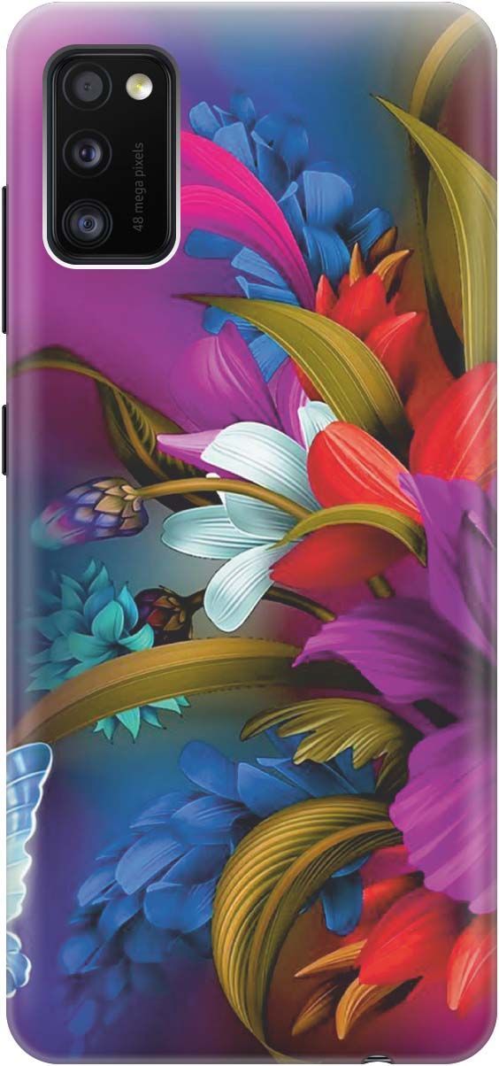 

Силиконовый чехол на Samsung Galaxy A41 с принтом "Фантастические цветы", Зеленый;красный, 386
