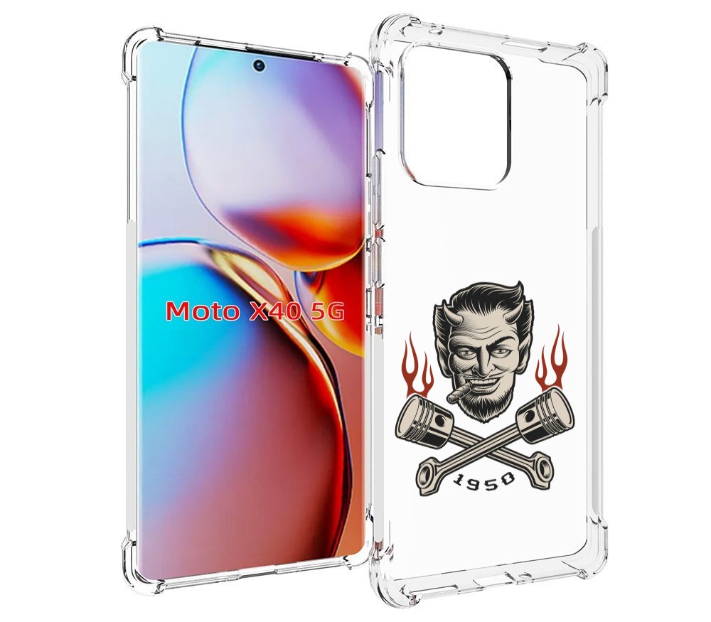 

Чехол MyPads поршни-горят для Motorola Moto X40, Прозрачный, Tocco