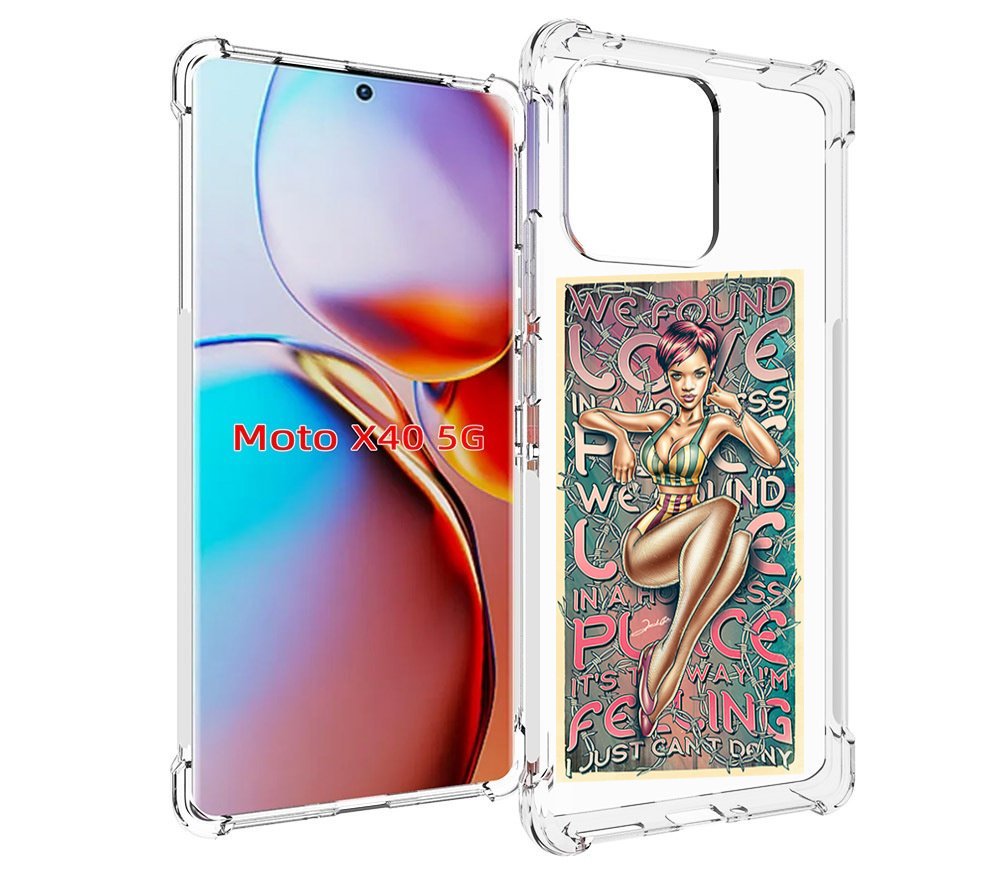 

Чехол MyPads постер-рианна для Motorola Moto X40, Прозрачный, Tocco