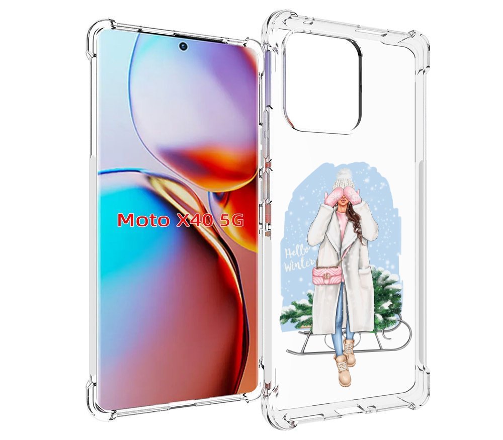 

Чехол MyPads привет-зима женский для Motorola Moto X40, Прозрачный, Tocco