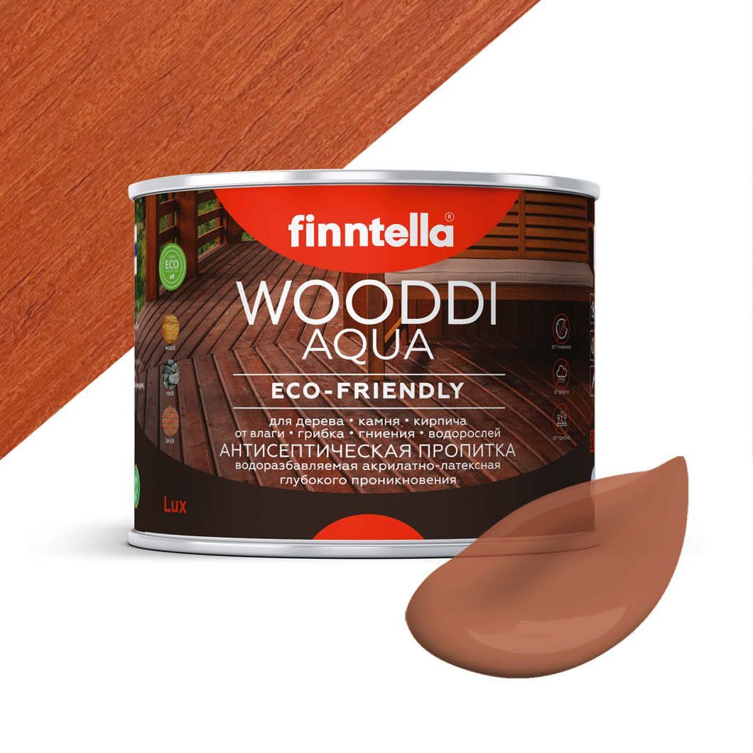 

Антисептическая пропитка для дерева на водной основе FINNTELLA WOODDI AQUA для внутренних, Коричневый, WOODDI AQUA цвет