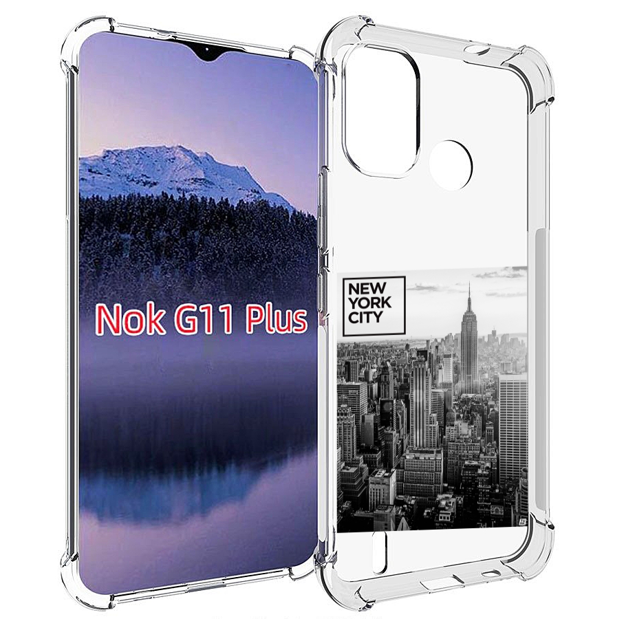 

Чехол MyPads черно белый Нью-Йорк для Nokia G11 Plus, Прозрачный, Tocco