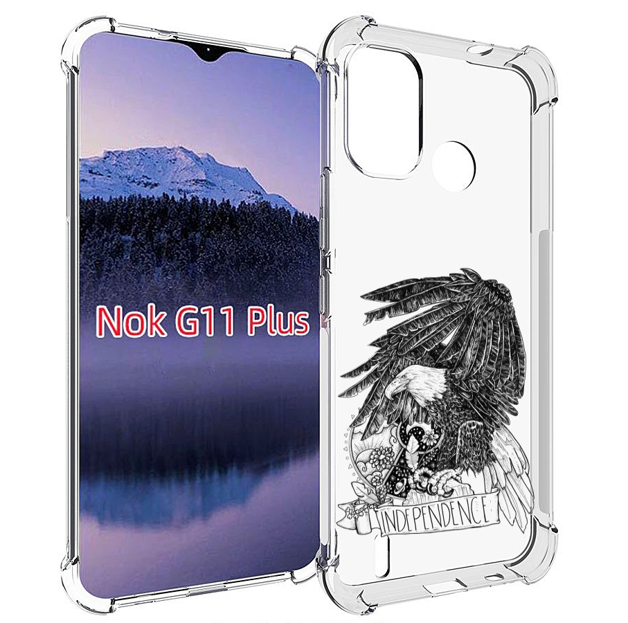 

Чехол MyPads черно белый сокол для Nokia G11 Plus, Прозрачный, Tocco