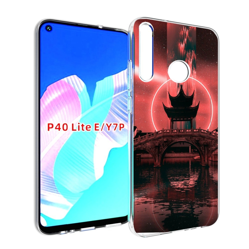 

Чехол бампер MyPads японский мост красный фон для Huawei P40 Lit, Прозрачный, Tocco