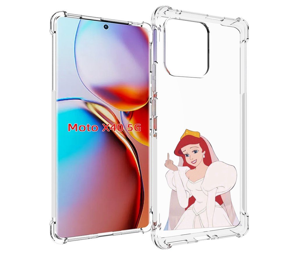 

Чехол MyPads принцесса-Русалочка-Ариель женский для Motorola Moto X40, Прозрачный, Tocco
