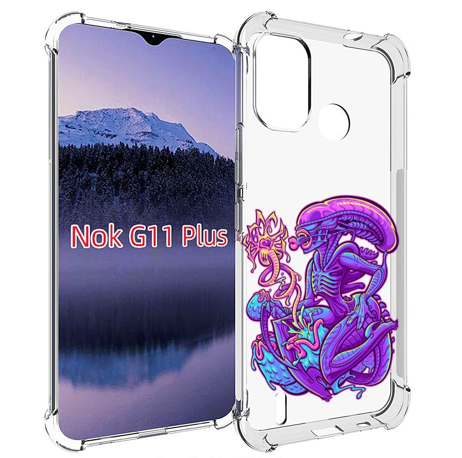 

Чехол MyPads чужой фиолетовый цвет для Nokia G11 Plus, Прозрачный, Tocco