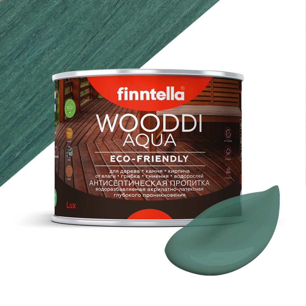 

Антисептическая пропитка для дерева на водной основе FINNTELLA WOODDI AQUA для внутренних, Зеленый, WOODDI AQUA цвет