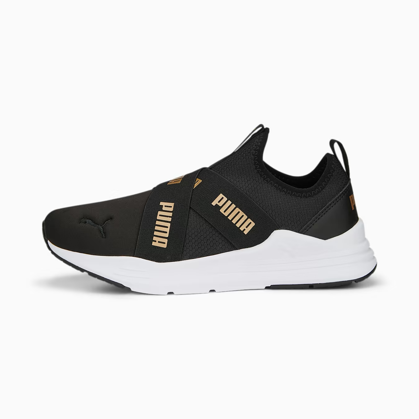 Кроссовки женские Puma Wired Run Slipon Space Metallics 38928101 черные 37.5 RU