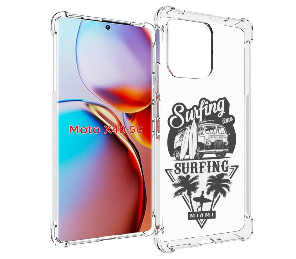 

Чехол MyPads путешествие-на-фургочике для Motorola Moto X40, Прозрачный, Tocco