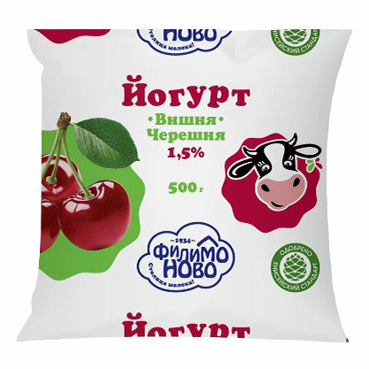 

Йогуртный продукт Филимоново напиток вишня-черешня 1,5% 500 г
