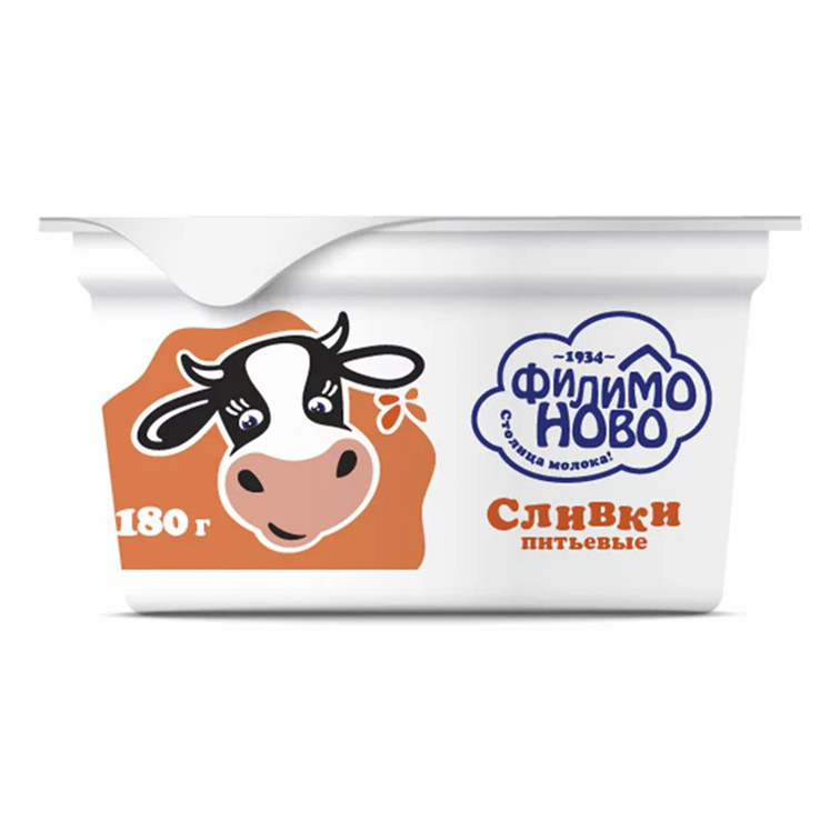 

Сливки Филимоново питьевые пастеризованные БЗМЖ 10% 180 г