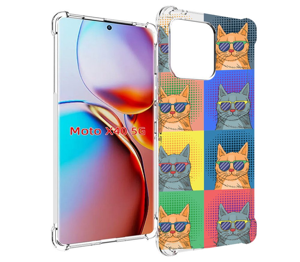 

Чехол MyPads разноцветные-коты для Motorola Moto X40, Прозрачный, Tocco