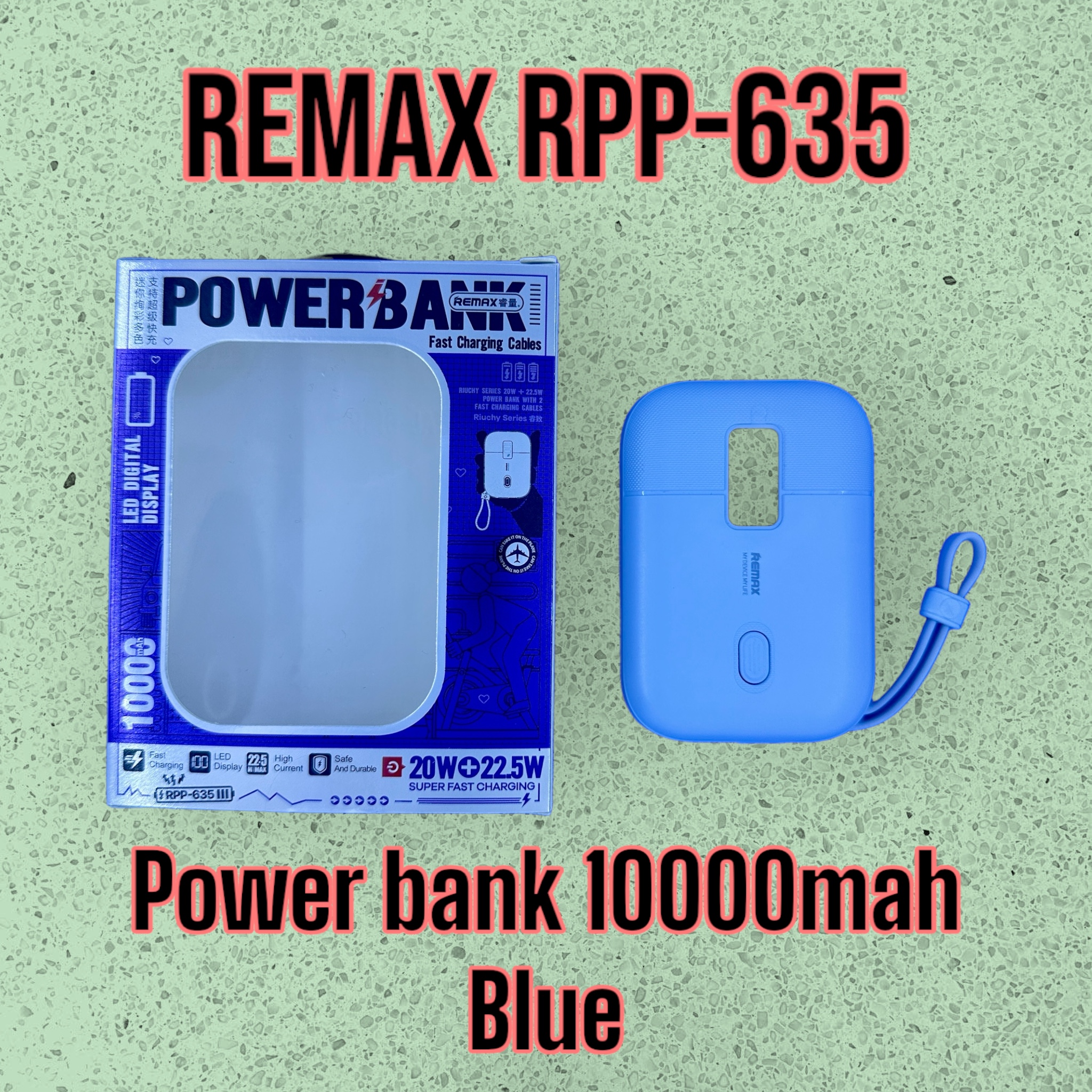 

Внешний аккумулятор Remax RPP-635 Power Bank 10000 mAh Blue, RPP-635