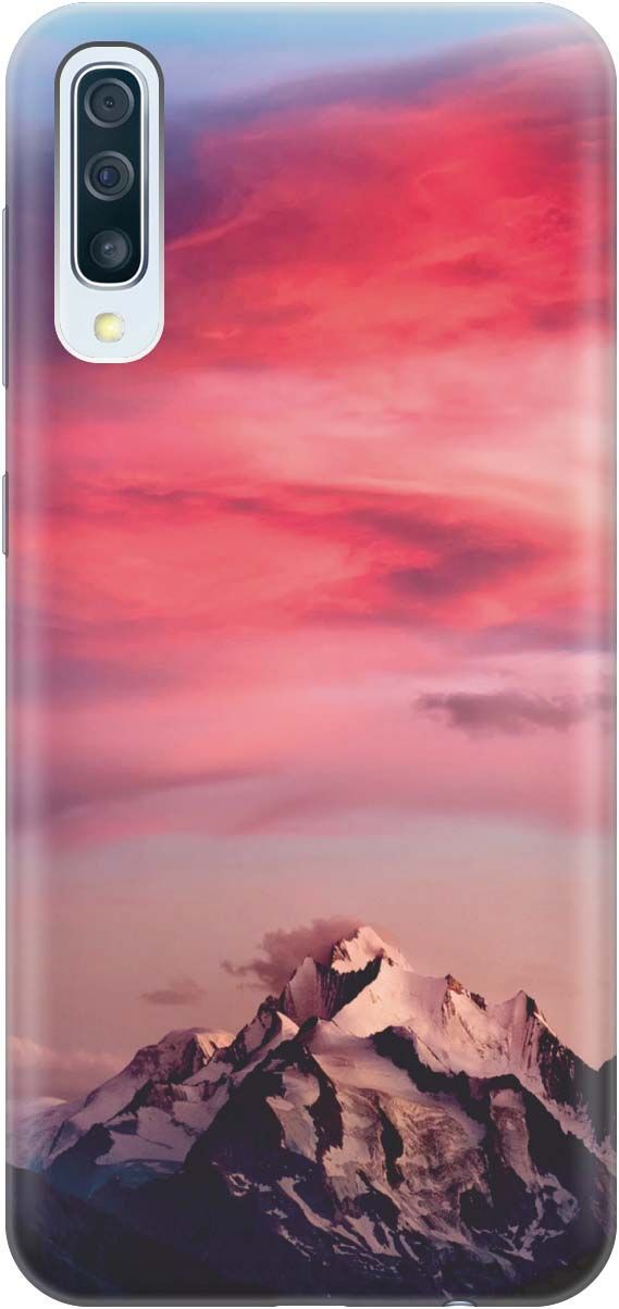 

Чехол на Samsung Galaxy A50/A50s/A30s "Горы и небо", Коричневый;розовый, 388