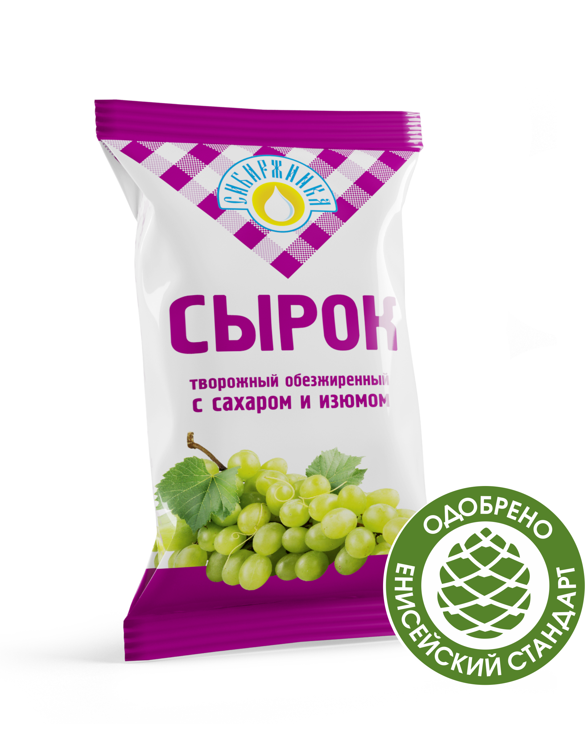 

Сырок творожный Сибиржинка обезжиренный с изюмом БЗМЖ 100 г