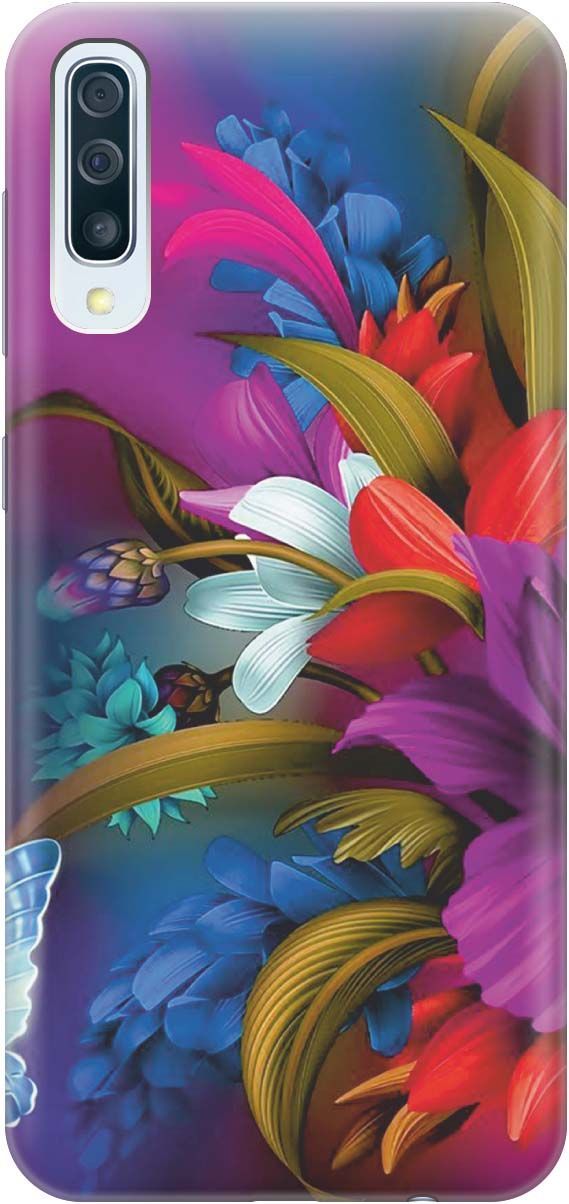 

Чехол на Samsung Galaxy A50/A50s/A30s "Фантастические цветы", Зеленый;красный, 388