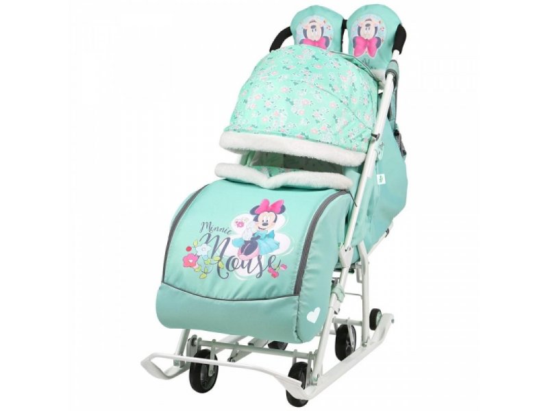 

Санки-коляска Nika Kids Disney Baby Минни Мау мятная