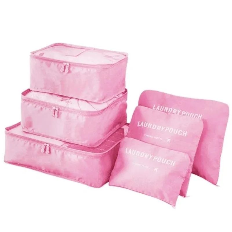 фото Органайзер для хранения вещей, в наборе 6 органайзеров для путешествий (pink) urm