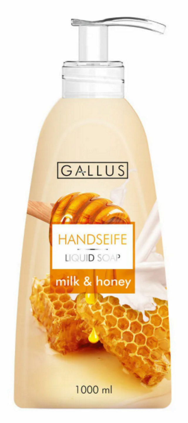 фото Жидкое мыло gallus молоко и мёд, 1 л