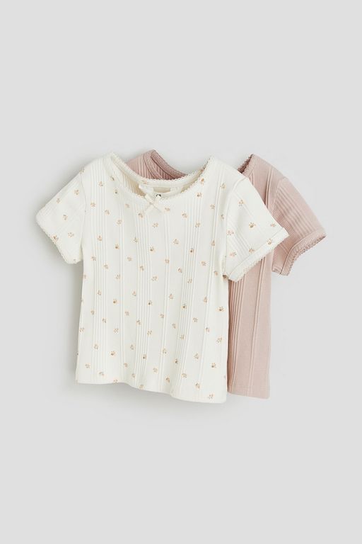 

Футболка детская H&M 1212316, Светло-матовый розовый, цветочный узор, 92, 1212316