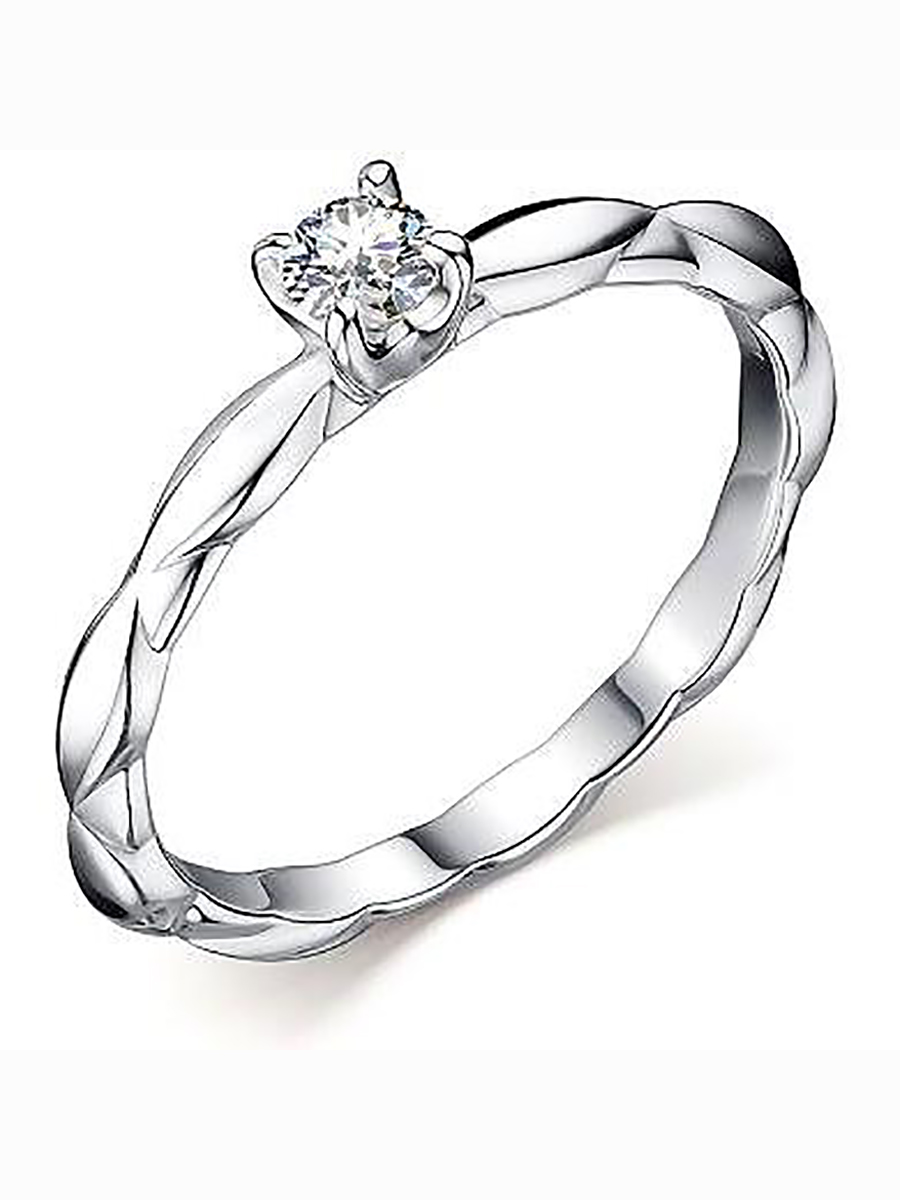 

Кольцо с 1 муассанитом из серебра р. 18,5 Алкор серебро 01-2697_000М-00, 01-2697_000М-00