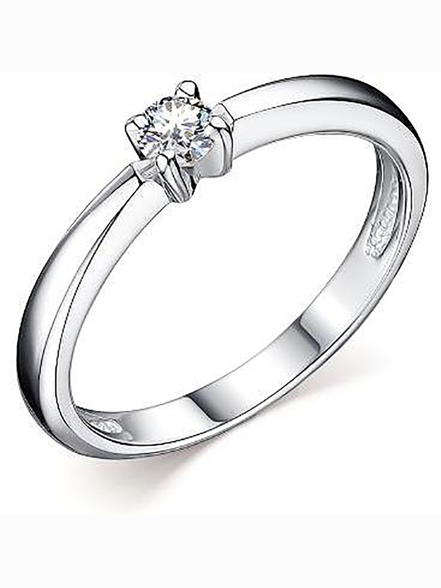 

Кольцо с 1 муассанитом из серебра р. 15 Алкор серебро 01-2696_000М-00, 01-2696_000М-00