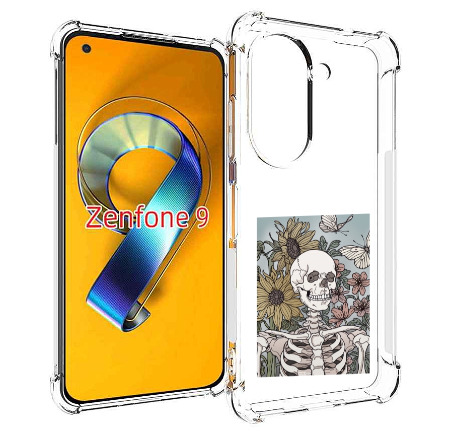 

Чехол MyPads скелетик с подсолнухами для Asus Zenfone 9 (AI2202), Прозрачный, Tocco