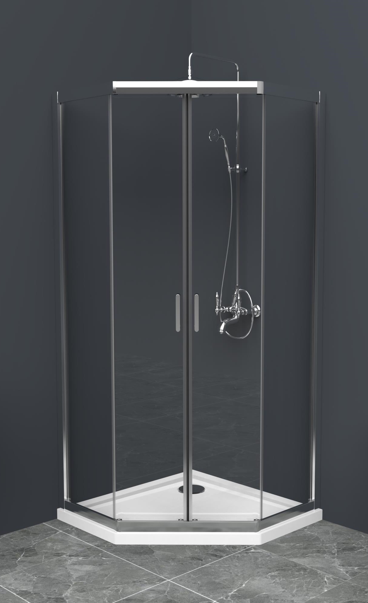 

Душевой уголок BelBagno UNO-195-P-2-100-C-Cr