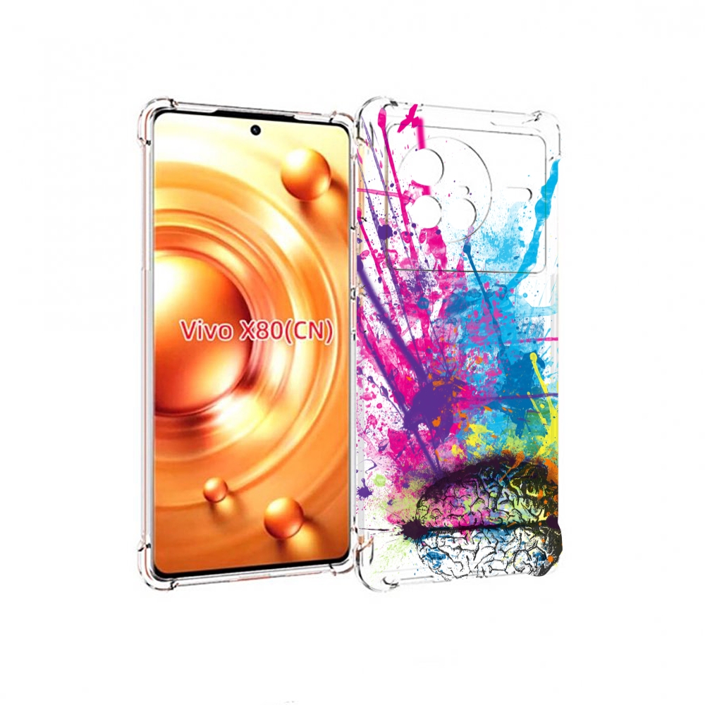 

Чехол Mypads Яркий Красочный Мозг Для Vivo X80, Прозрачный, Tocco