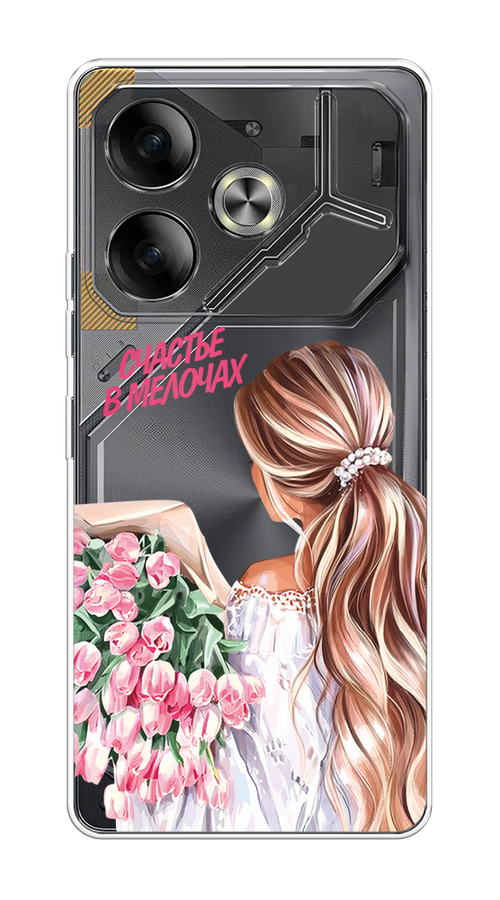 

Чехол на Tecno Pova 6 "Простые радости", Прозрачный;розовый;белый;бежевый, 305350-1