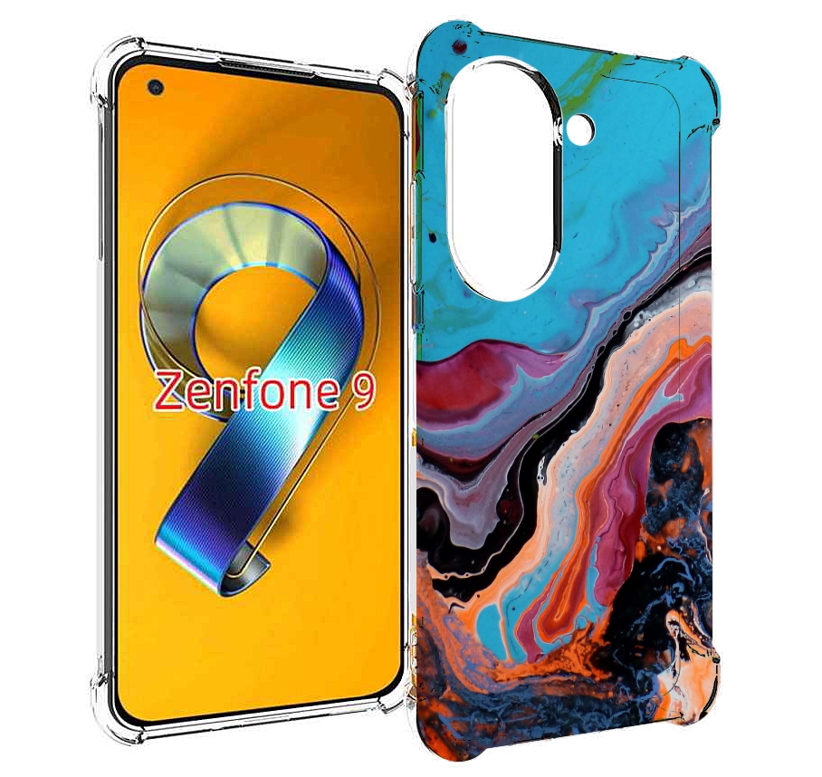 Чехол MyPads смешанные краски для Asus Zenfone 9 (AI2202)