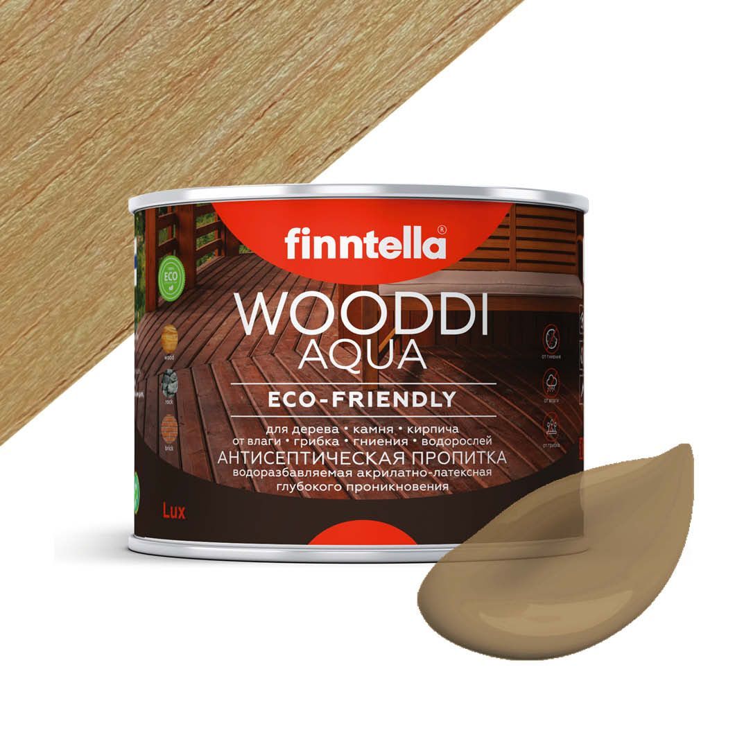 

Антисептическая пропитка для дерева на водной основе FINNTELLA WOODDI AQUA для внутренних, Коричневый, WOODDI AQUA цвет