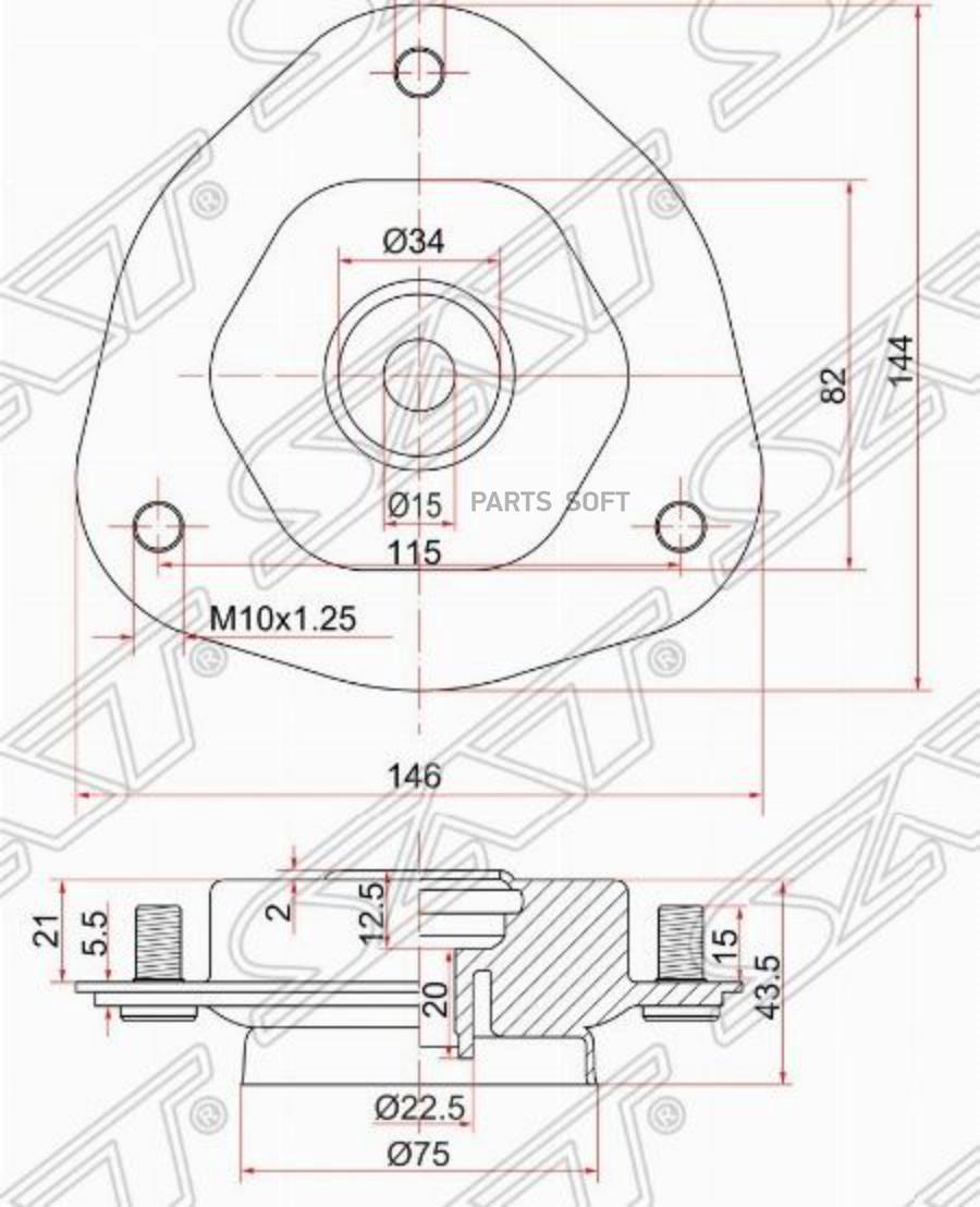 

Опора Передней Стойки Toyota Vista/Vista Ardeo 98- Sat St-48609-32170