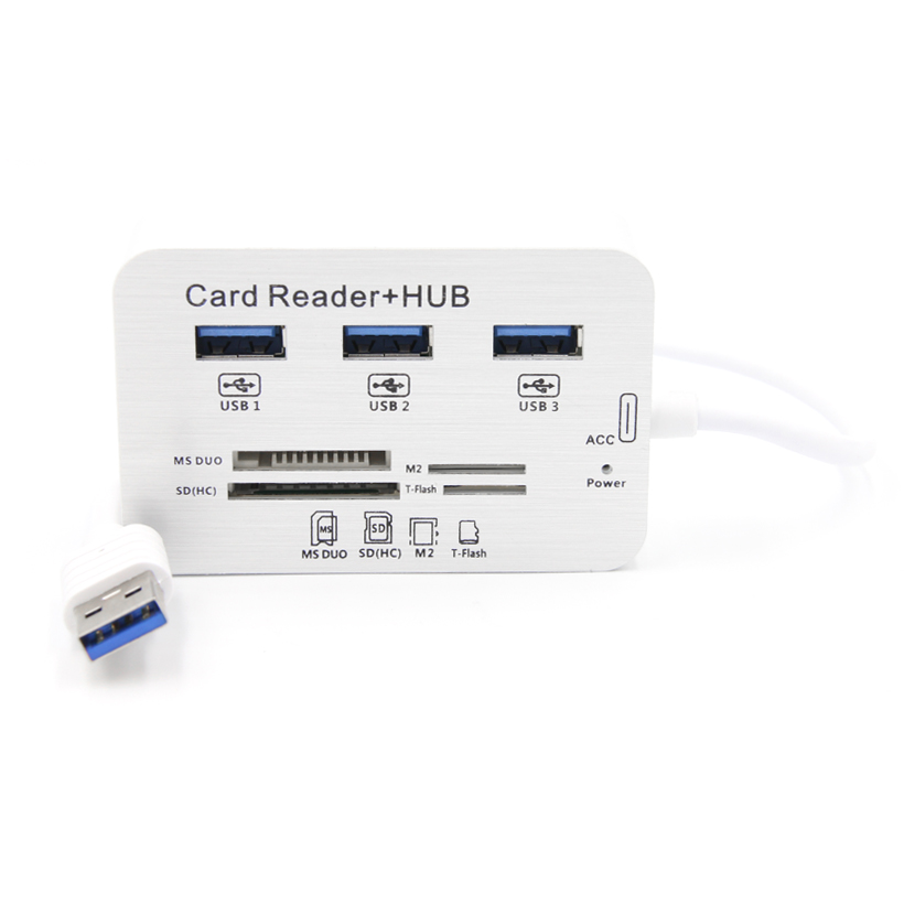 USB HUB 2010H3 USB вилка - 3 in 1 USB 3.0 + кардридер