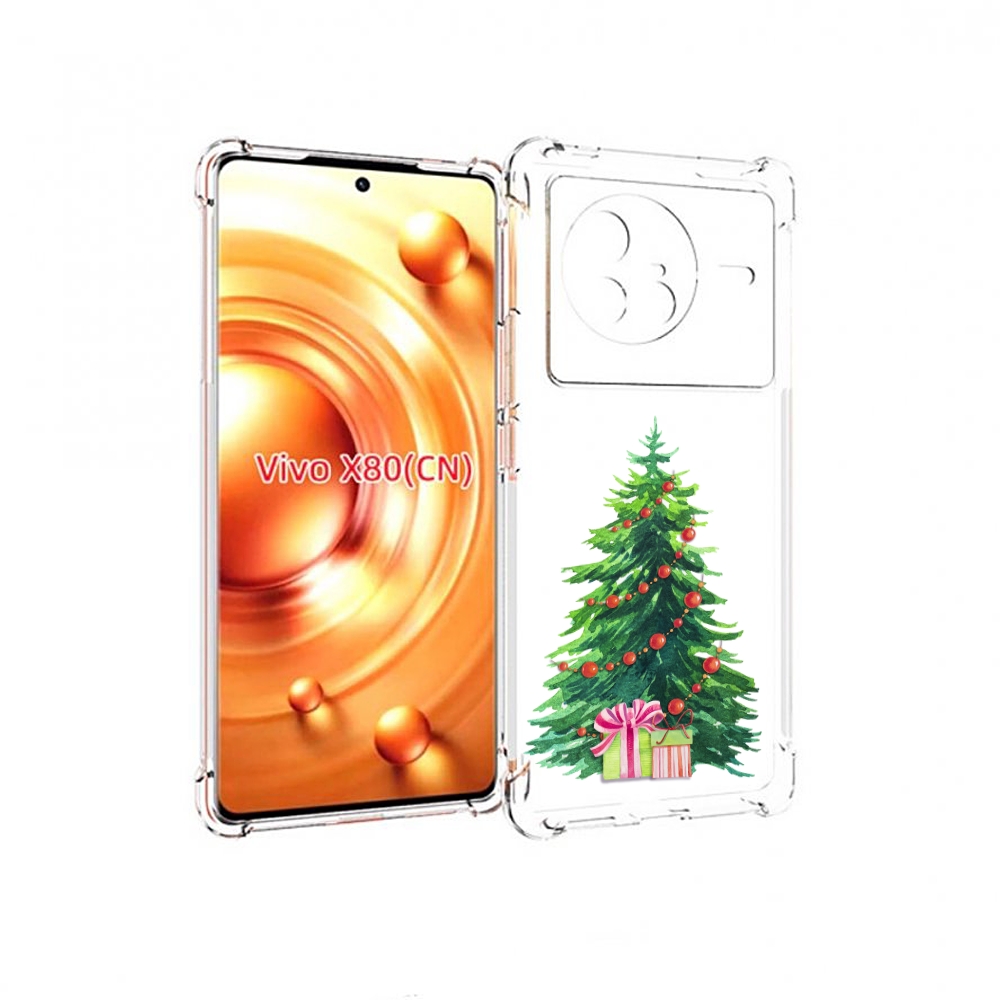 

Чехол Mypads Елка Новогодняя С Подарками Акварель Для Vivo X80, Прозрачный, Tocco